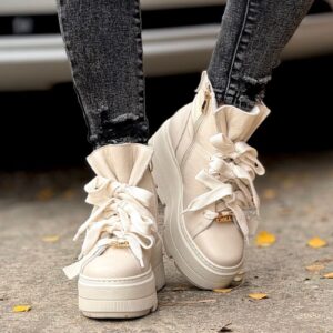 Lekkie BOTKI Kazadii BROMLEY BEIGE skóra naturalna