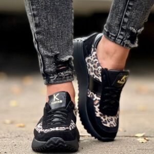 Lekkie sportowe  buty KAZADII DESIREE BLACK PANTHER skóra naturalna - obrazek 5