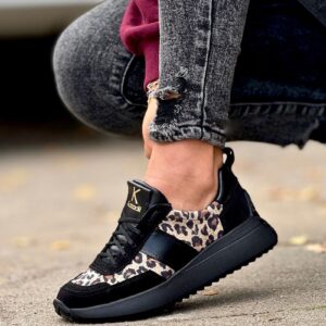Lekkie sportowe  buty KAZADII DESIREE BLACK PANTHER skóra naturalna - obrazek 3