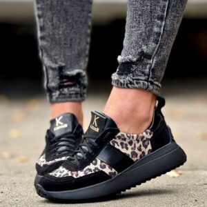Lekkie sportowe  buty KAZADII DESIREE BLACK PANTHER skóra naturalna