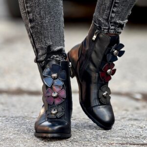 Stylowe workery KAZADII LEAN BLACK skóra naturalna