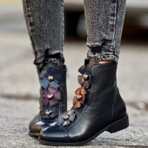 Stylowe workery KAZADII LEAN BLACK skóra naturalna