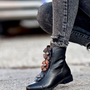 Stylowe workery KAZADII LEAN BLACK skóra naturalna