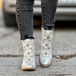 Stylowe workery KAZADII LEAN PRZECIERANE ZŁOTO skóra naturalna