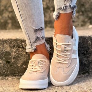 Mega wygodne trampki CANAIMA BEIGE skóra naturalna