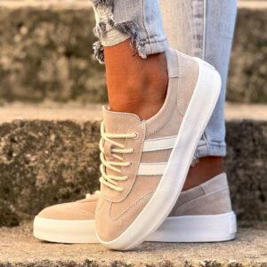 Mega wygodne trampki CANAIMA BEIGE skóra naturalna