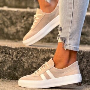 Mega wygodne trampki CANAIMA BEIGE skóra naturalna