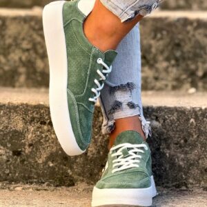 Ultralekkie trampki INTI GREEN skóra naturalna