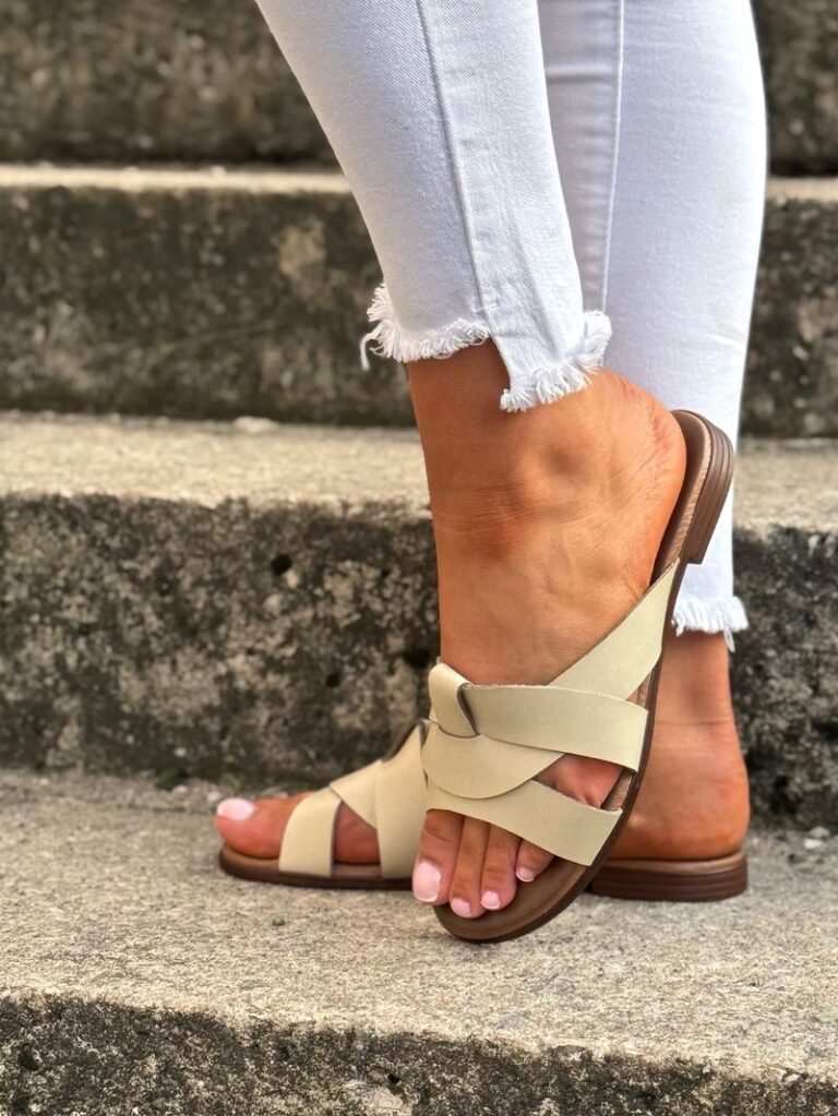 Klapki KAZADII MADONA BEIGE skóra naturalna polska produkcja - obrazek 7