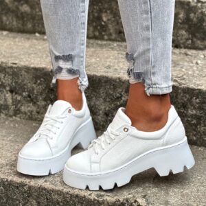 Lekkie sneakersy CANNES LUXE WHITE skóra naturalna