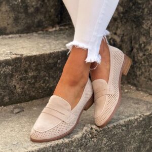 Wygodne ażurowe mokasyny TRESORIO BEIGE