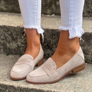 Wygodne ażurowe mokasyny TRESORIO BEIGE