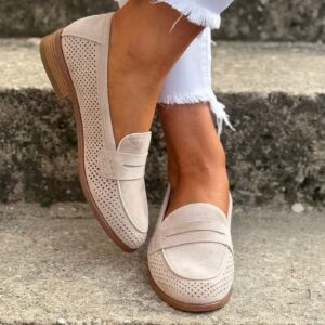 Wygodne ażurowe mokasyny TRESORIO BEIGE