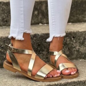 Wygodne sandały KAZADII BALI SUNSET GOLD skóra naturalna - obrazek 4