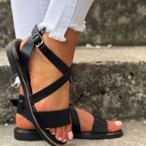 Wygodne sandały KAZADII BALI SUNSET BLACK skóra naturalna