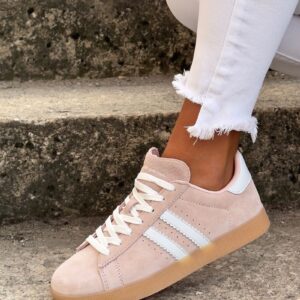 Modne lekkie trampki CHELSEA PINK skóra naturalna
