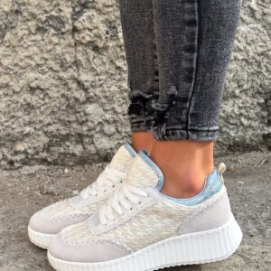 Sneakersy INSOMNIIA GREY BLUE skóra naturalna