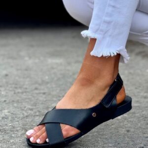Ultralekkie i wygodne sandałki KAZADII CATHERINE BLACK skóra naturalna