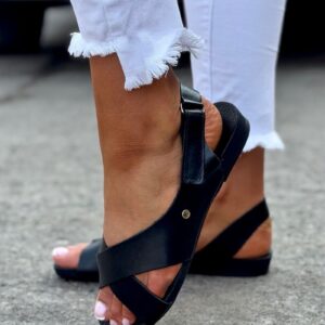 Ultralekkie i wygodne sandałki KAZADII CATHERINE BLACK skóra naturalna