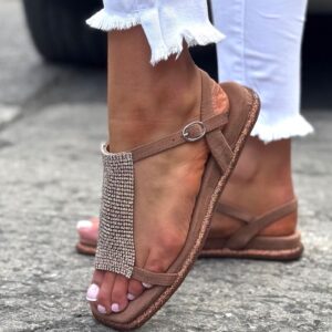 Extra wygodne sandałki BELLA SHINE BROWN