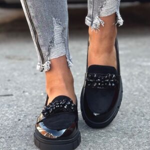 Lakierowane mokasyny GLOSSY CHARM BLACK - obrazek 4