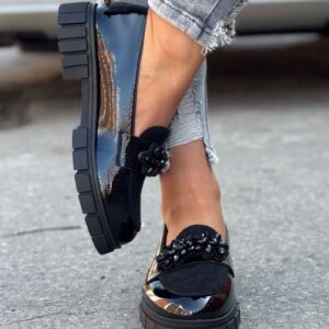 Lakierowane mokasyny GLOSSY CHARM BLACK - obrazek 7
