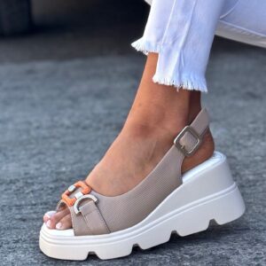 Lekkie jak piórko sandałki ROME BEIGE skóra naturalna - obrazek 5