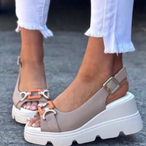 Lekkie jak piórko sandałki ROME BEIGE skóra naturalna - obrazek 3
