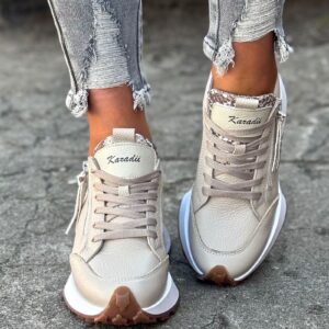 SNEAKERSY KAZADII NUVIA BEIGE  skóra naturalna