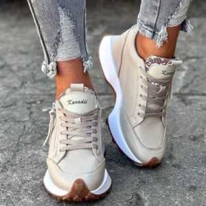 SNEAKERSY KAZADII NUVIA BEIGE  skóra naturalna