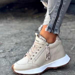 SNEAKERSY KAZADII NUVIA BEIGE  skóra naturalna