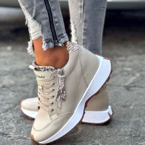SNEAKERSY KAZADII NUVIA BEIGE  skóra naturalna