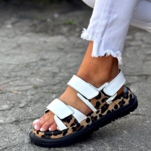 SUPER lekkie sandałki DIVINA PANTHER WHITE skóra naturalna - obrazek 5