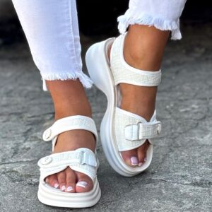 SUPER lekkie sandałki PANOMA WHITE BEIGE - obrazek 3
