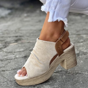 LEKKIE sandałki na obcasie AZUR BEIGE