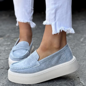 Lekkie trampki SLIP ON MAREA  BLUE JEANS skóra naturalna
