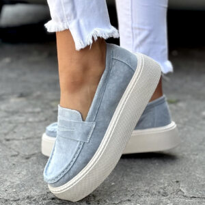 Lekkie trampki SLIP ON MAREA  BLUE JEANS skóra naturalna
