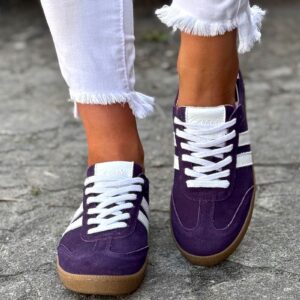 MEGA LEKKIE trampki IBIZA PURPLE skóra naturalna