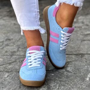 MEGA LEKKIE trampki IBIZA BABY BLUE skóra naturalna