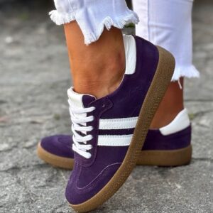 MEGA LEKKIE trampki IBIZA PURPLE skóra naturalna