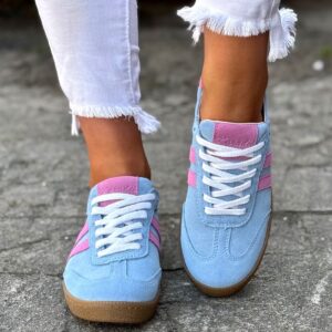 MEGA LEKKIE trampki IBIZA BABY BLUE skóra naturalna