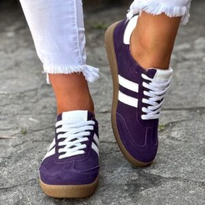 MEGA LEKKIE trampki IBIZA PURPLE skóra naturalna