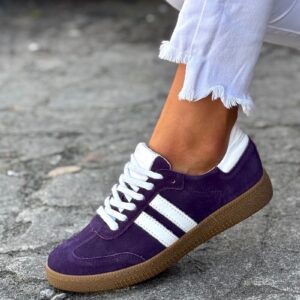 MEGA LEKKIE trampki IBIZA PURPLE skóra naturalna