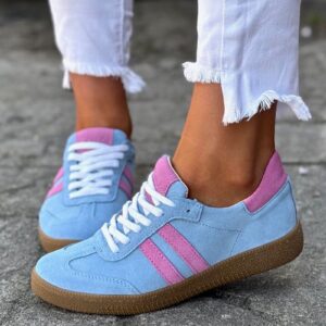 MEGA LEKKIE trampki IBIZA BABY BLUE skóra naturalna
