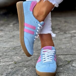 MEGA LEKKIE trampki IBIZA BABY BLUE skóra naturalna