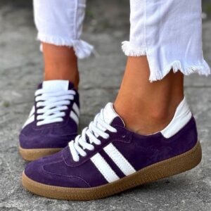 MEGA LEKKIE trampki IBIZA PURPLE skóra naturalna
