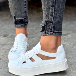 MEGA LEKKIE trampki KAZADII DESERT AIR WHITE skóra naturalna