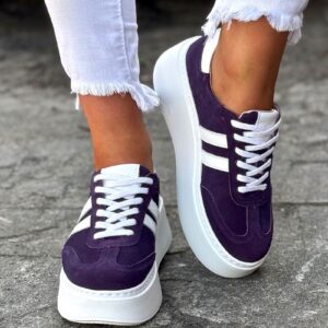 MEGA LEKKIE trampki KAZADII SAINT TROPEZ PURPLE skóra naturalna
