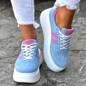 MEGA LEKKIE trampki KAZADII SAINT TROPEZ BABY BLUE  skóra naturalna