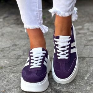 MEGA LEKKIE trampki KAZADII SAINT TROPEZ PURPLE skóra naturalna